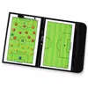 Tabela Tática de Futebol Carteira de Couro Dobrável Magnética Quadro de Treinador Campo Dupla Face com Peças Magnéticas Tabela Tática de Futebol