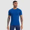 Camisetas Deportivas de Manga Corta Elásticas Ajustadas de Secado Rápido Estilo Europeo y Americano para Baloncesto Masculino, Yoga, Fitness, Entrenamiento