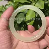 Atacado do Fabricante Jade Afegão Natural Olho de Gato de Gelo Pulseira de Barra Redonda Gelo Transparente Verde Claro Pulseira de Barra Redonda de Alta Qualidade
