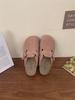 Versão em Couro de Vaca Zuyaolan ~ Meia-Sapatilha com Solado Grosso e Biqueira, Estilo Preguiçoso Retrô, Slip-On Versátil Birkenstocks