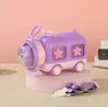 Garrafa de Água Popular para Crianças, Novo Modelo Urso Trem Boneca Copo com Canudo, Garrafa de Água Especial em Formato de Carro para Alunos do Jardim de Infância