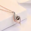 Collar de proyección 100 idiomas Te amo transfronterizo colgante de memoria estilo mismo que TikTok cadena para clavícula de celebridad de Internet