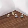 Aretes Bessy de Plata S925 Esterlina con Incrustaciones de Diamante Hoja de Ginkgo Perla para Mujer, Joyería Pequeña Simple Fresca para Orejas y Cabello