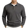 Camisa polo elegante de Amazon, sudadera jacquard texturizada de otoño para hombre estilo europeo y americano, polo deportivo casual con cuello de solapa