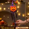 Cubo de calabaza de Halloween, cubo de calabaza portátil con luz, decoración de luz de calabaza brillante, cubo portátil de caramelo de calabaza con luz cálida de comercio exterior