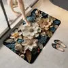 Alfombra de Piso para Baño Floral Tridimensional, Felpudo Antideslizante para Puerta de Baño, Alfombrilla Absorbente Fácil de Cuidar, Lodo de Diatomeas Venta Caliente Transfronteriza