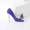 Moda simple aleación pedrería tacones altos broche temperamento gama alta abrigo accesorios de ropa broche de gama alta venta al por mayor