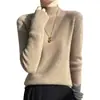 2026 Ropa Interior de Punto de Manga Larga con Medio Cuello Alto para Mujer, Estilo Nuevo de Otoño e Invierno Transfronterizo, Ajuste Delgado, Estilo Coreano