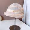 Chapéu de Pescador de Seda de Amora de Luxo Leve, Respirável e Elegante para Mulheres, Verão, Combinação com Tudo, Proteção Solar, Aba Curta, Elegante, Chapéu Bacia Elegante