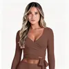 Cubierta de Manga Larga Yuan Yoga para Mujer, Top Deportivo Exterior, Estilo Puro Deseo con Correas, Ropa de Fitness, Chaqueta de Yoga