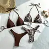 Nuevo traje de baño bikini sexy con estampado transfronterizo europeo y americano para mujer 2026, conjunto de baño para playa y aguas termales