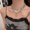 Collar de Concha Estrella Azul con Perlas de Verano Fresco para Mujer, Dulce y Delicado, Cadena de Clavícula de Vacaciones de Moda de Gama Alta