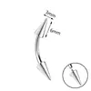 Brincos de Titânio F136 com Dentes Internos, Haste Curva de Ponta Dupla, Haste Curva com Rosca Interna, Piercing de Sobrancelha, Piercing de Orelha (Hélix, Tragus, etc.), Piercing de Lábio, Piercing de Língua, Liga de Titânio G23