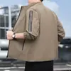 Chaqueta Clásica con Cuello Alto para Hombre, Nuevo Estilo Primavera y Otoño, Ropa Exterior Casual de Tres Rayas, Chaqueta de Béisbol, Estilo Ligero de Negocios para Hombre