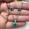 Europeo y Americano Transfronterizo Cobre Incrustado Zircón Moda Bolso Cuadrado Pequeño Colgante de Collar Cuadrado para Mujeres Suministro al por Mayor para Transmisión en Vivo