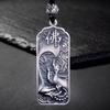 Pingente de prata esterlina S999 colar de mantra de seis palavras masculino e feminino Guanyin Buddha Sakyamuni pingente quadrado de prata pura