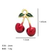 Chaveiro de Cereja Vermelha Transfronteiriço Acessórios para Joias DIY Pingente de Fruta de Resina com Strass Charme para Carro Bolsa para Mulheres