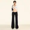 Jeans de Pierna Ancha Acampanados Lavados Adelgazantes de Cintura Baja de Estilo Americano para Mujer, Nuevos y Modernos para el Verano de 2026
