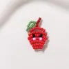 Brincos de Frutas Cartoon Fofos Tecidos com Contas Banana Abacaxi Maçã DIY Pingentes de Orelha Corrente de Celular Pingente de Chaveiro
