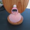 Lindo Lindo Bebé Durmiendo Llavero de Bola de Pelo Colgante para Bolso de Mujer Regalo Creativo diy Pelo de Conejo Rex Imitación Accesorios para Coche