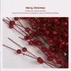 Decoraciones Navideñas 43 cm Bola con Polvo Dorado de 12 Picos Guirnalda para Árbol de Navidad Ramo de Ratán con Lentejuelas y Bayas Artificiales