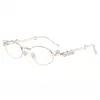 Gafas Ovaladas Incrustadas de Diamantes Personalizables para Miopía, Elegantes y de Alta Gama, Modelo Nuevo 2025, Gafas Decorativas Lisas, Gafas de Sol