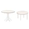 Mesa de Comedor Redonda de Madera Maciza Estilo Retro Francés para Hogar Moderna Simple Estilo Italiano de Alta Gama Blanca Pura con Tablero de Roca y Silla