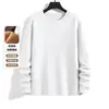 Ropa interior térmica de doble cara con cuello redondo, peso pesado para otoño e invierno, forro polar, color sólido, versátil, manga larga, capa base