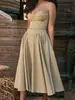 Comercio Exterior de Amazon Ropa Europea y Americana para Mujer Vestido Transfronterizo Nuevo Estilo Sin Tirantes Ceñidor de Cintura de Moda Sexy Vestido de Tirantes Hecho a Medida
