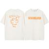 Camiseta unisex holgada informal de manga corta con estampado de logotipo retro de RHUDE para primavera y verano de 2024
