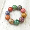 Pulsera de Cuentas Individuales de Laca Oro Negro Hecha Puramente a Mano Cuentas de Laca 20 mm DIY Duobao Nácar Pulsera Color Degradado Venta al por Mayor