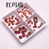Pedra Solta Redonda Lisa de Ágata Vermelha com Fundo Plano, Gema de Ágata Vermelha com Fundo Plano para DIY, Pedra Solta Vermelho Coral para Nail Art, Superfície Semi-Arredondada