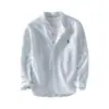 2026 Festival de Verano Y2 Amazon Transfronterizo Venta Caliente Camisa Casual para Hombre Color Sólido Cuello Mao Jersey Camisa para Viajero para Hombre