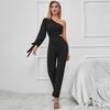 Sitio Independiente de Amazon Transfronterizo Verano Nuevo Moda Femenina Europea y Americana Negro Recto Ajustado Mono Transfronterizo Delgado