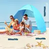 Tienda de playa totalmente automática, se abre en 2 segundos, parasol exterior simple, enfriador de ocio junto al mar.