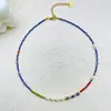 Outono e Inverno Novo Estilo Tendência Colar de Pedra Natural Nova Corrente de Colar Festiva Guofeng Moda Corrente de Clavícula de Entrada Luxo Lápis Lápis Lacquerite Cor de Contraste