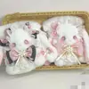 Bolsa Lolita de Conejo de Alto Valor con Tela Floral Pequeña, Conejo de Orejas Caídas Lolita Chica del Zodiaco Dibujo Animado