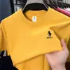 Camiseta de Hombre 100% Algodón Color Liso Bordada Estilo Nuevo Verano 2026 Cuello Redondo Transpirable Absorbente de Sudor Algodón Puro Manga Corta Venta al por Mayor para Hombre