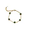 Popular Pulsera de Acero Inoxidable de 9 mm Trébol Oro de 18 Quilates Versátil Lujo Ligero Gama Alta Cadena para Suéter Joyería de Nicho