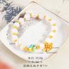 Nuevo Pulsera Antigua China Sha Oro Ágata Blanco Natural Ping An Feliz Bola de Dragón Azul Pulsera Antigua Femenina Año del Dragón 2024