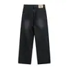 Nuevos pantalones vaqueros rectos holgados con pliegues tridimensionales para hombre de Rumeng, pantalones casuales de pierna ancha de cintura alta a la moda para otoño