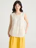 Nuevo Chal de Bordado con Lentejuelas Estilo Nacional Chino para Mujer Verano 2026 Nuevo Cuello Redondo Sin Mangas Holgado Adelgazante Camisa Top