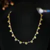 Conjunto de Collar Largo con Forma de Corazón Full-Diamond con Circonita, Anillo y Accesorios de Vestido de Fiesta Suaves - Juego de Cuatro Piezas