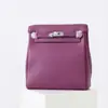 Bolsa Togo de Couro Bovino de Primeira Camada Nova Moda Retrô Mochila Versátil de Couro Genuíno para Mulheres