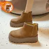 Sapatos Birkenstock com Solado Grosso Aumentadores de Altura 2026 Botas de Moda Tendência Botas de Cano Curto Antiderrapantes Quentes de Algodão Para Pessoas Baixas Bordado de Inverno