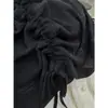 DestacadoYuran 26 Nueva Colección de Principios de Otoño: Camiseta de manga larga ajustada con cuello barco y cintura con cordón de algodón Pima ultra fino retorcido