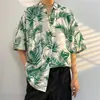 Camisa Floral Retro Hawaiana para Hombre, de Manga Corta, Moderna, Holgada, Elegante, Fresca, Camisa de Playa Tailandesa para Vacaciones en Pareja