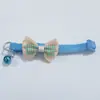 Collar de lazo a cuadros para mascotas, lindo collar para gato, campana para gato perro, collar para perro, ventas directas de fábrica transfronterizas