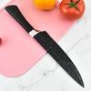 Juego de Cuchillos de Venta Caliente de Fábrica con Tabla de Cortar, Supermercado con Agujeros para Colgar, Venta al por Menor y al por Mayor Juego de Cuchillos Black Star Point con Cuatro Ventosas