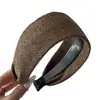 Diadema Plana de Lana de Ala Ancha Estilo Coreano para Mujer, Nuevo Estilo Otoño e Invierno, Accesorio para el Cabello de Corona Alta para Cubrir la Línea del Cabello y el Cabello Gris, con un Toque de Alta Gama